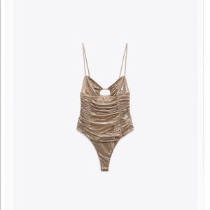 Zara Gold Cut Out Bodysuit